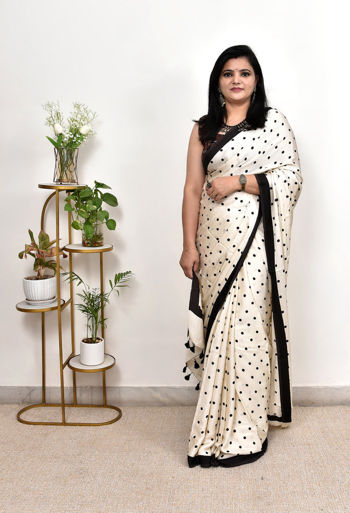 OJASVI : AJRAKH HANDBLOCK MODAL SILK SAREE